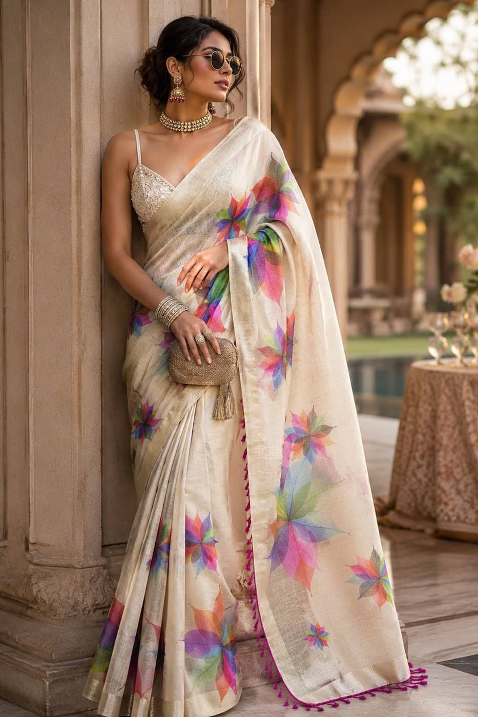 Pre-order: breezy Tissue Silk saree