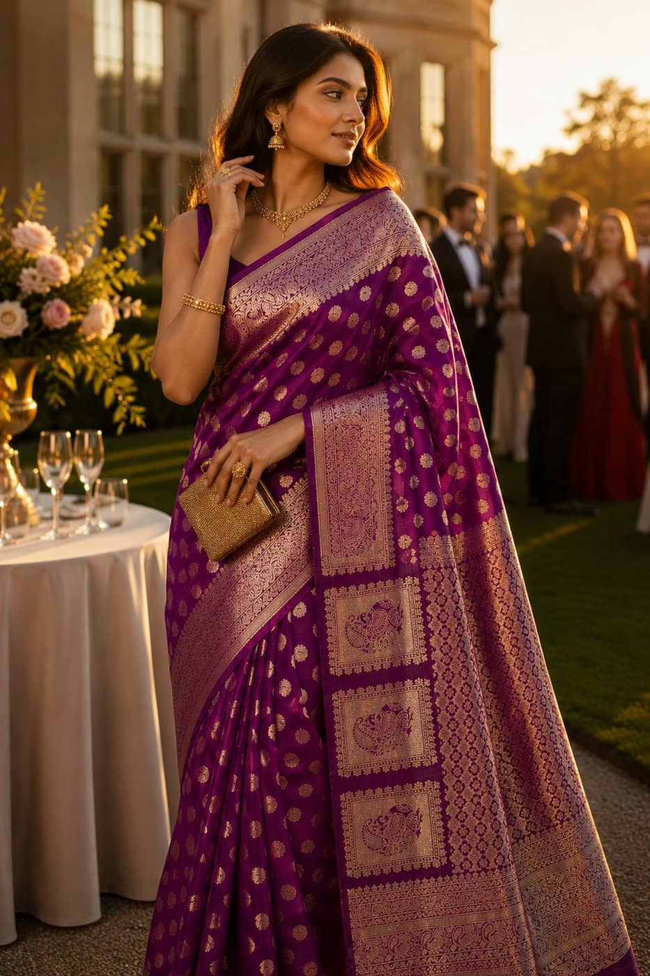 Violet Salem Silk Saree