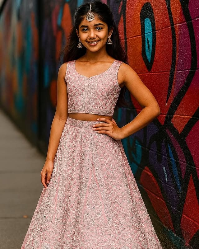 Blush Pink Sequin Lehenga Set