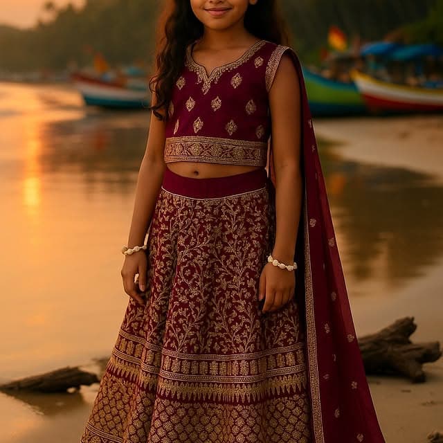 Perfect Plum — Zari Brocade Lehenga Set