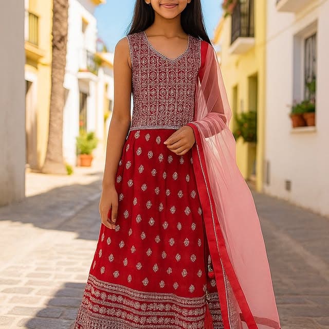 Scarlet Printed Anarkali Set